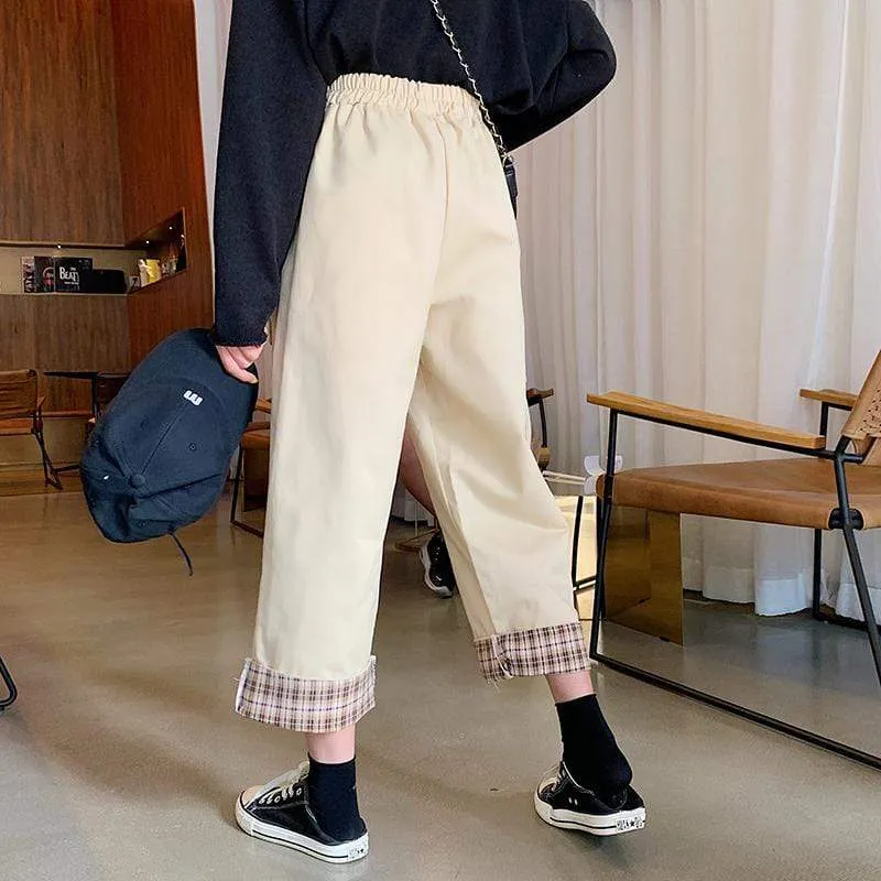 Bear Embroidered Straight-leg Pants