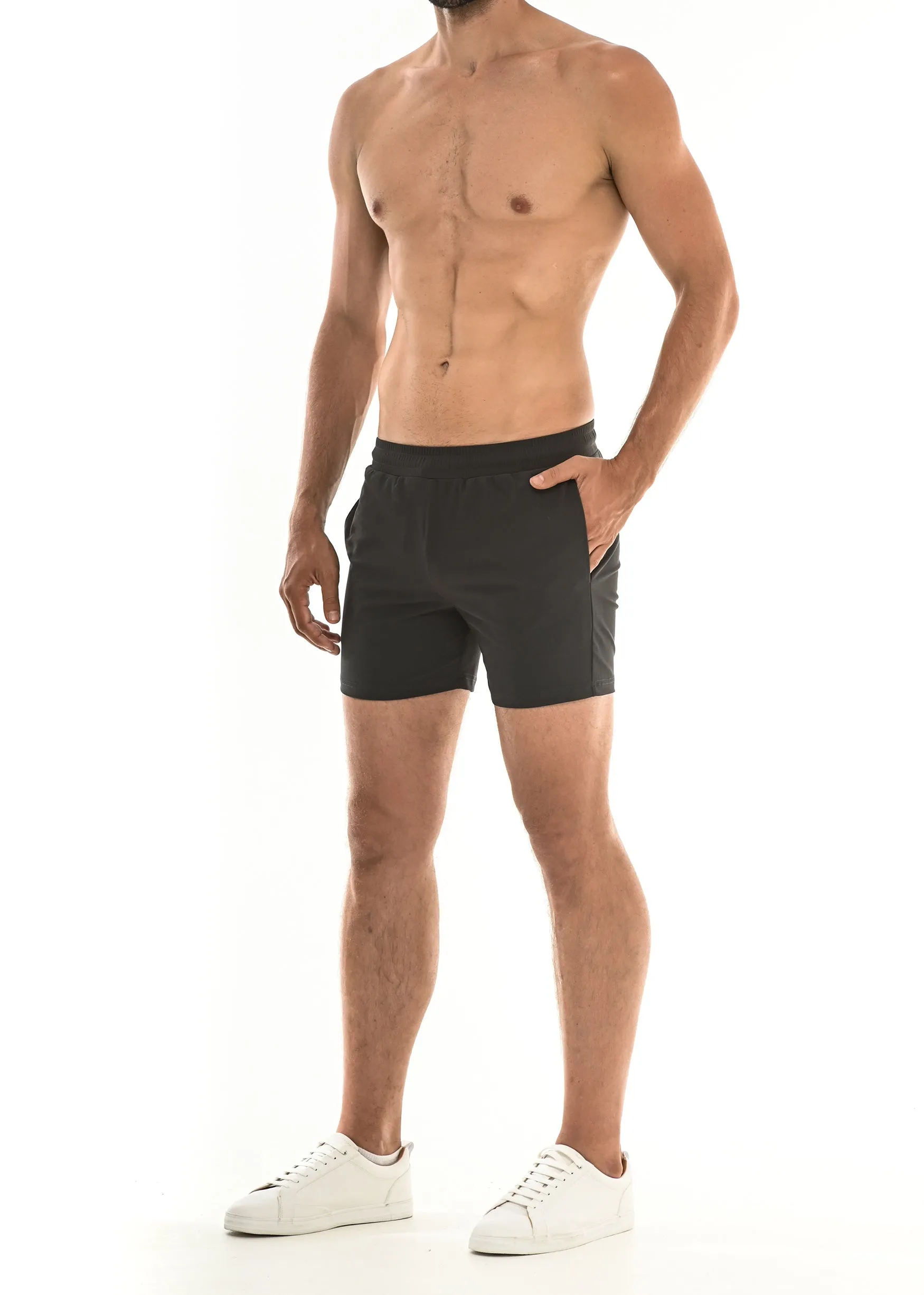 CHARCOAL DIAMOND WEAVE PERFORMANCE SHORTS ST-1466-62