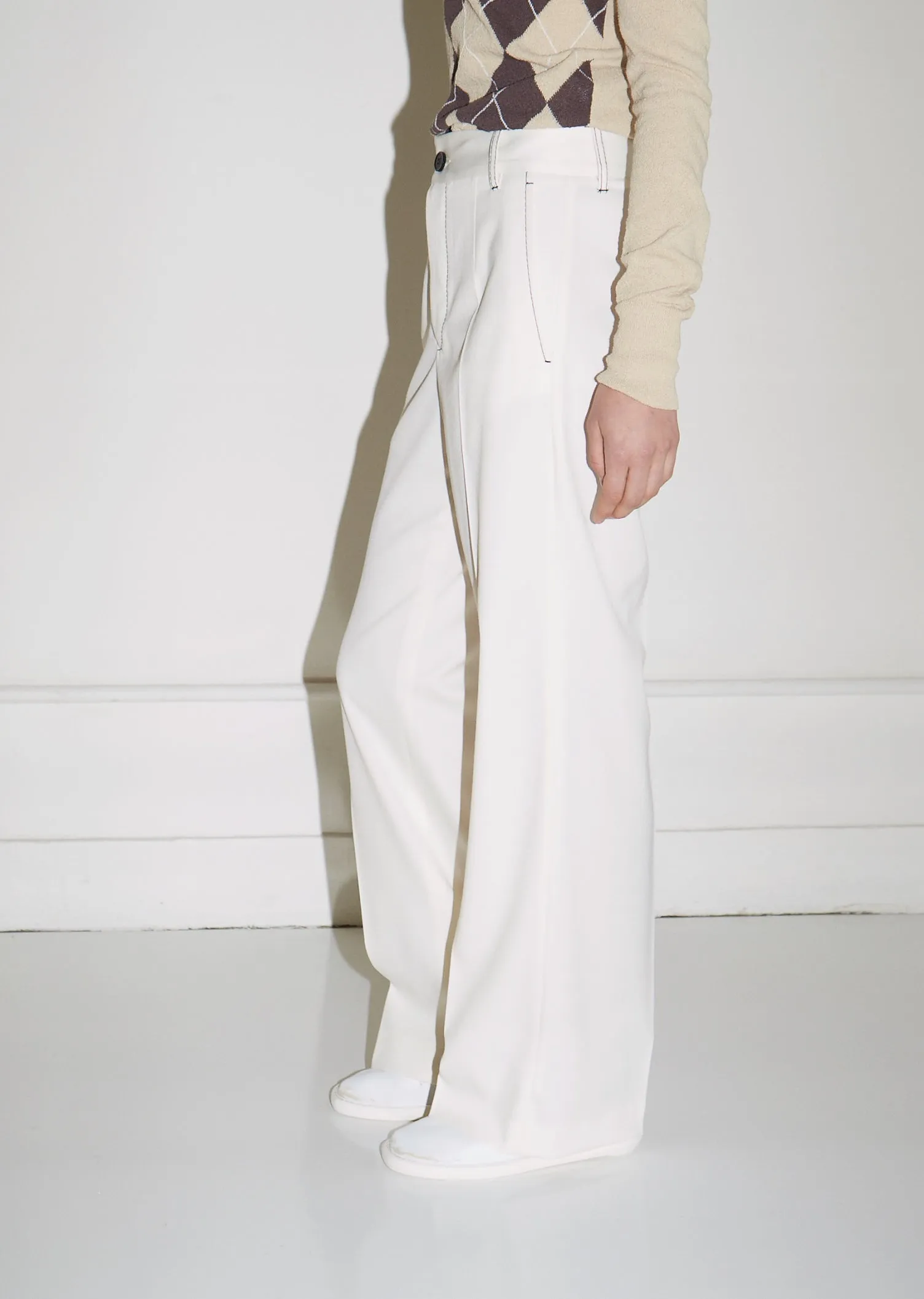 Contrast Stitching Trousers