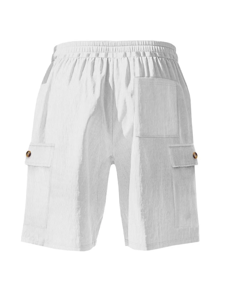 Corduroy Drawstring Cargo Shorts