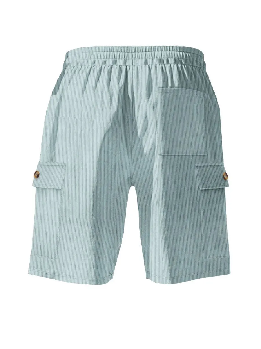 Corduroy Drawstring Cargo Shorts