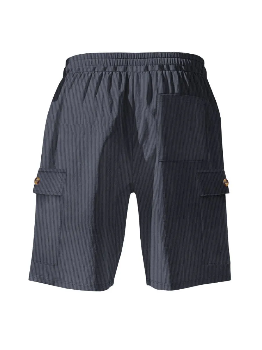 Corduroy Drawstring Cargo Shorts