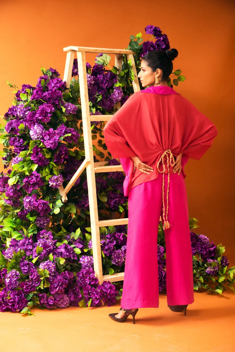 FUSCIA SILK PANTS