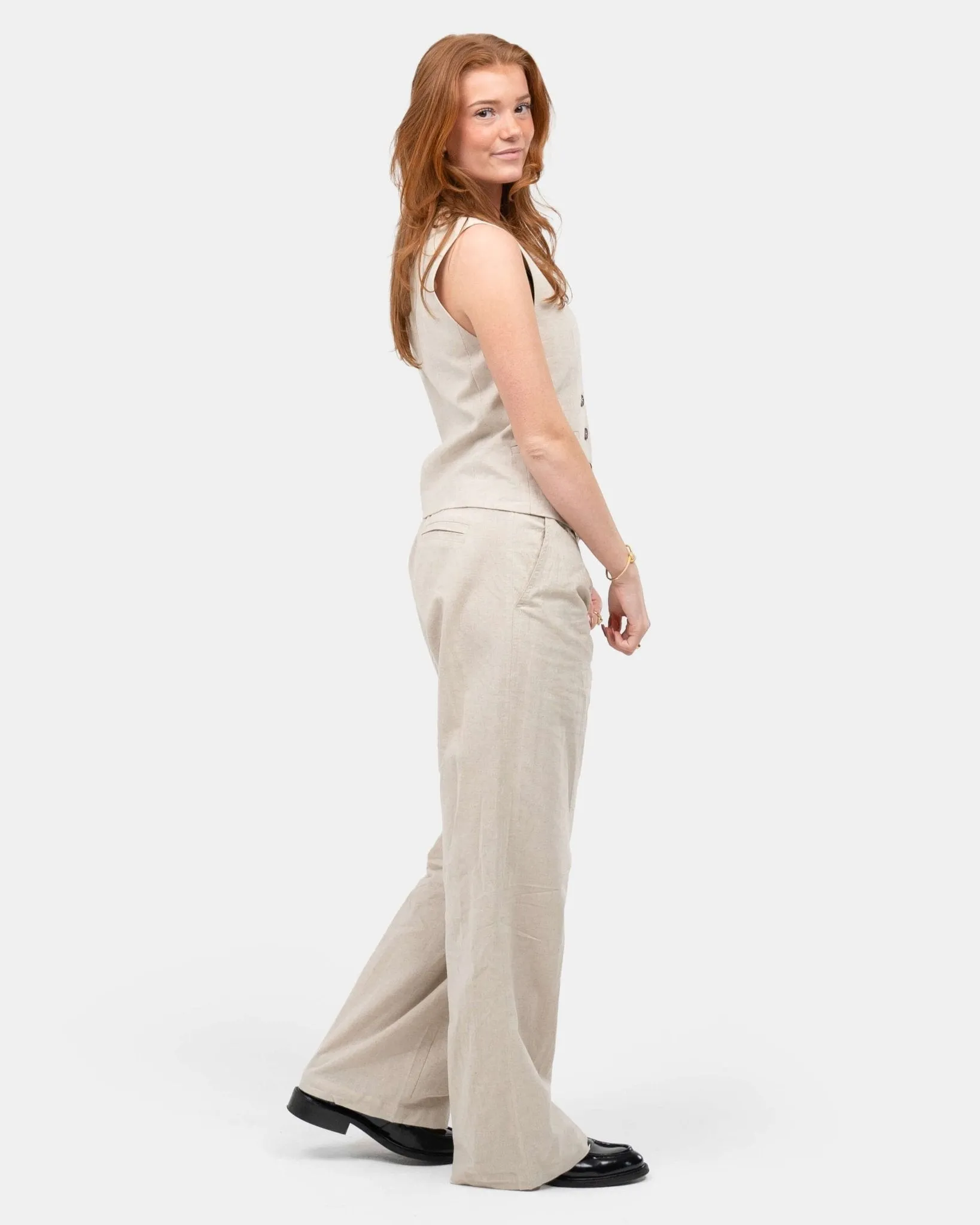 Hør Suitpants Beige