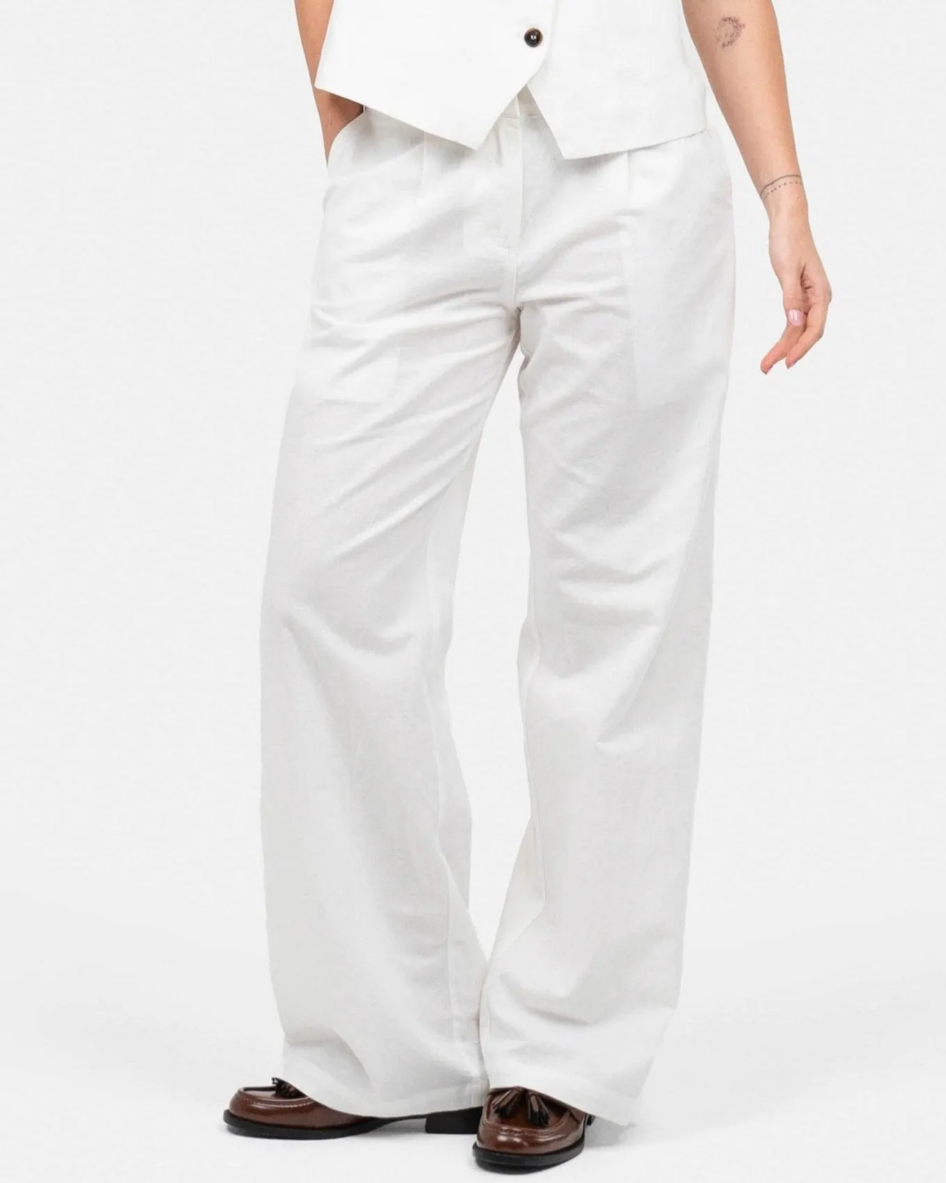 Hør Suitpants Hvid