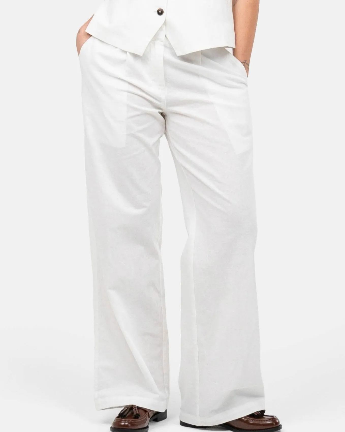 Hør Suitpants Hvid