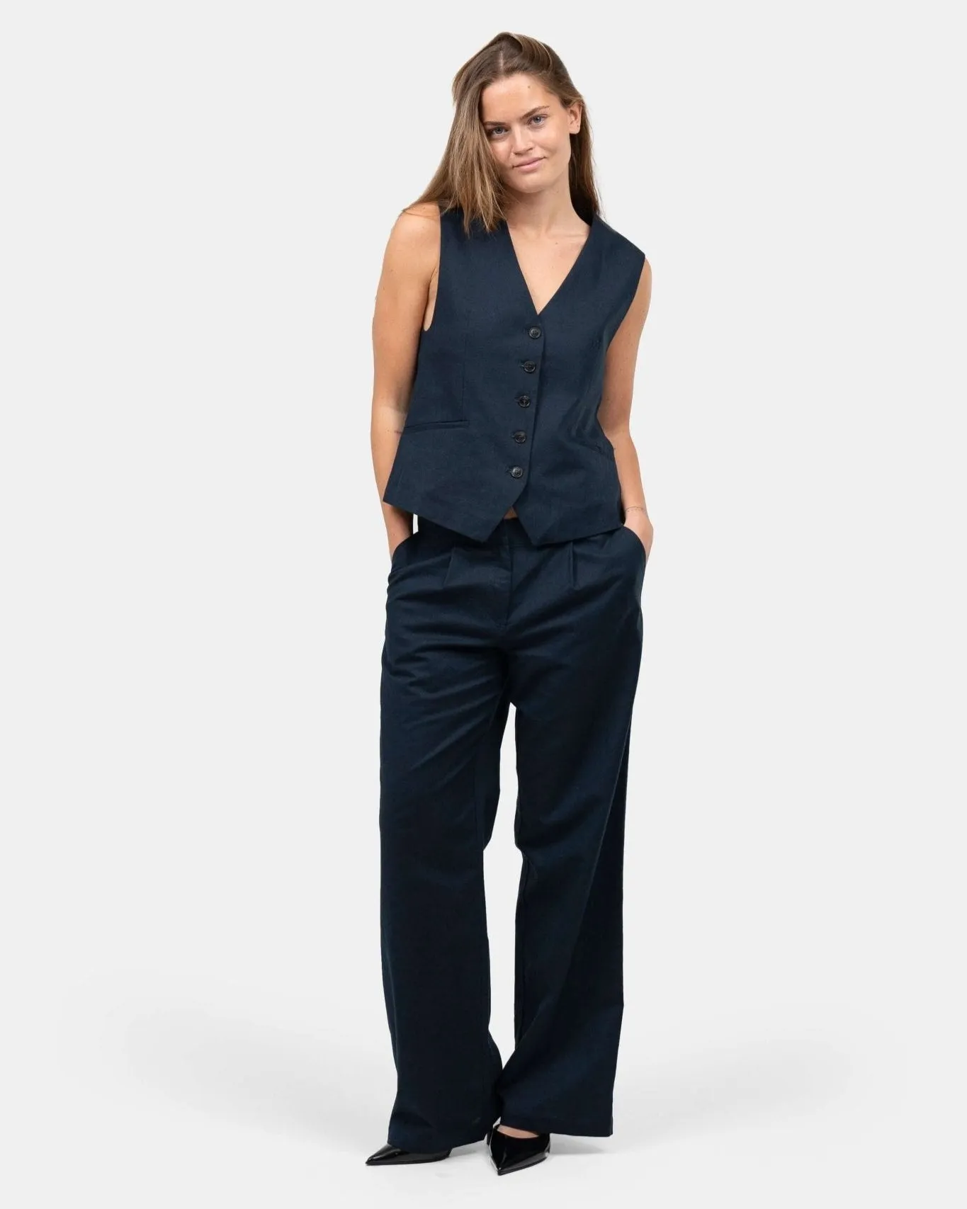 Hør Suitpants Navy