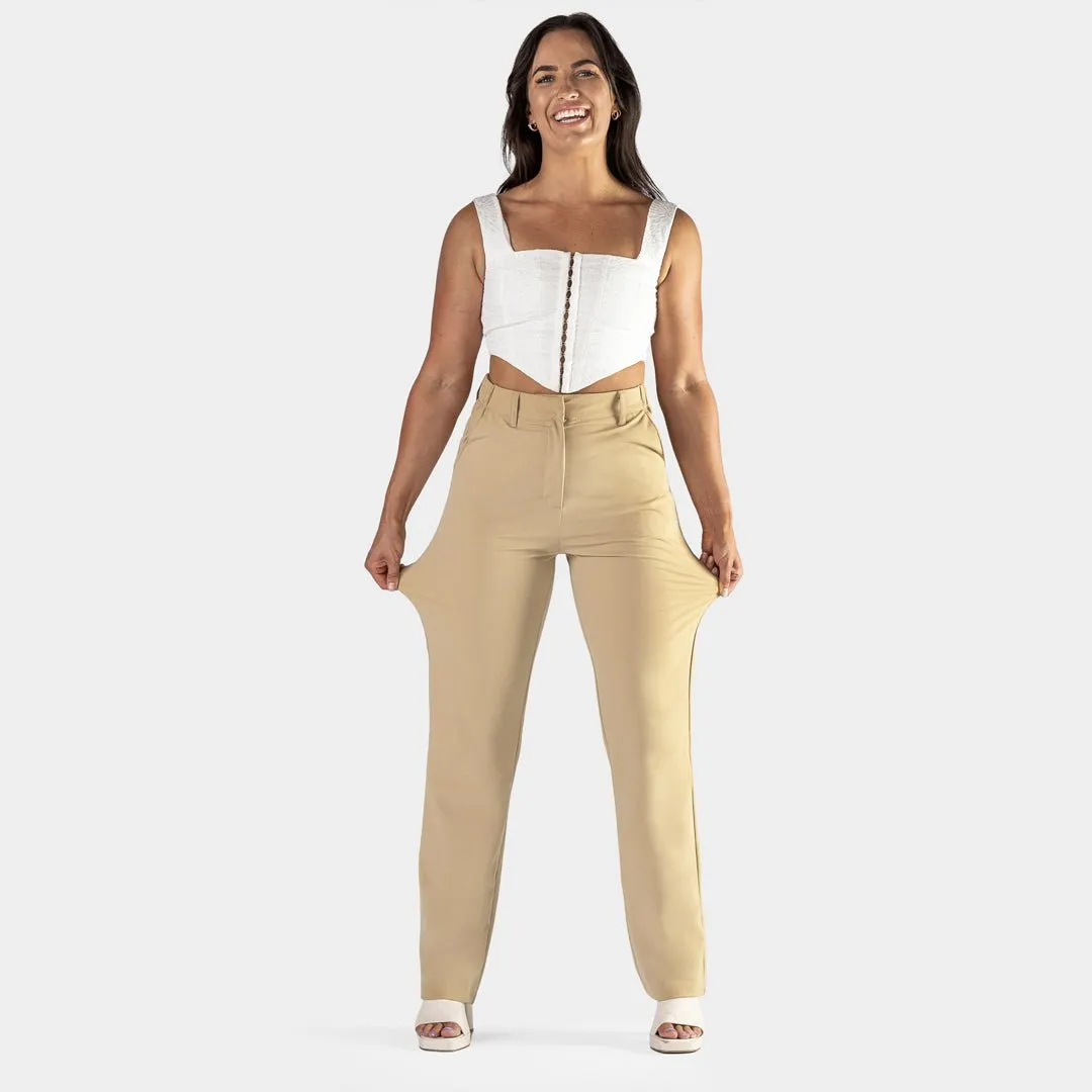 Impact Straight Leg Pants - Beige