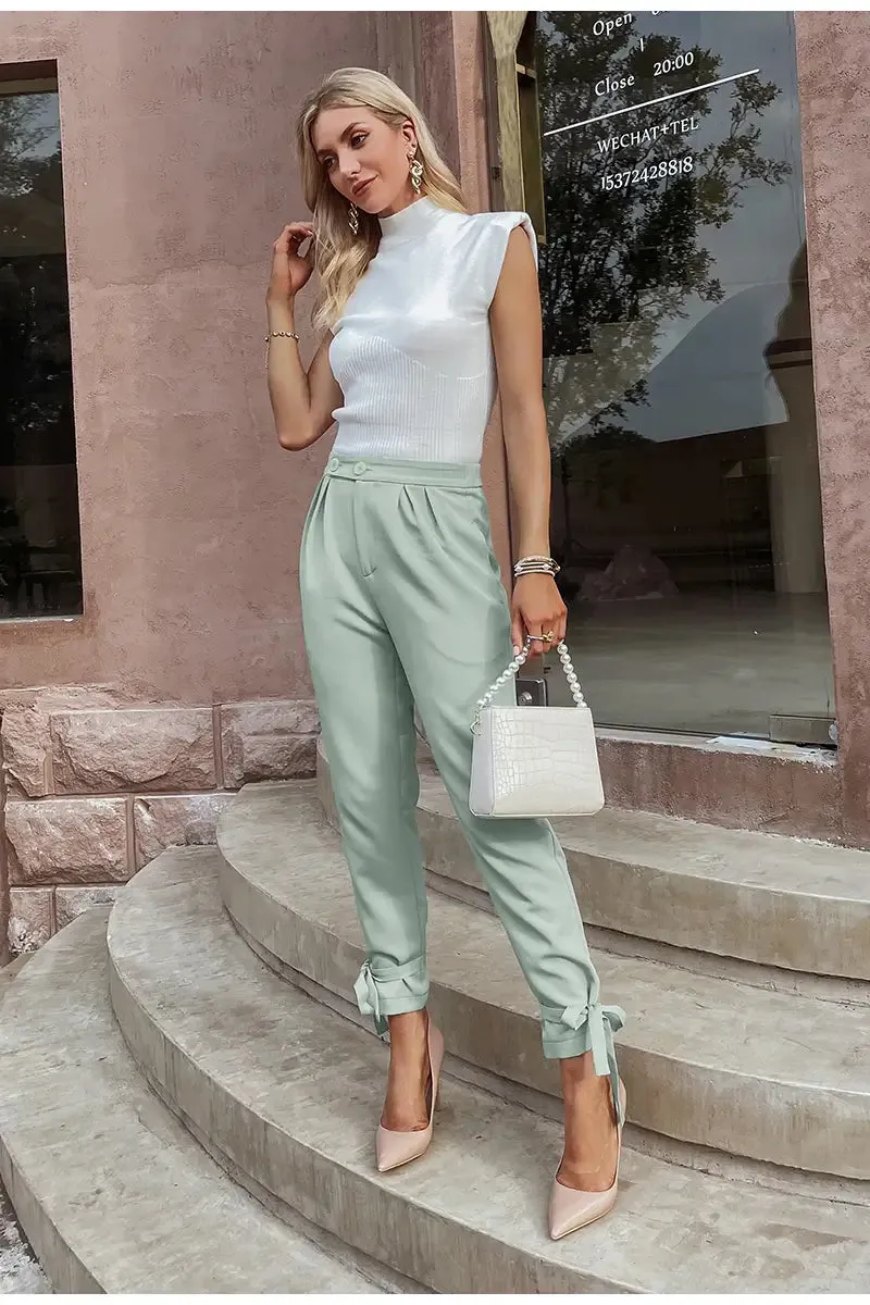 Katelyn Light Green Capri Pants