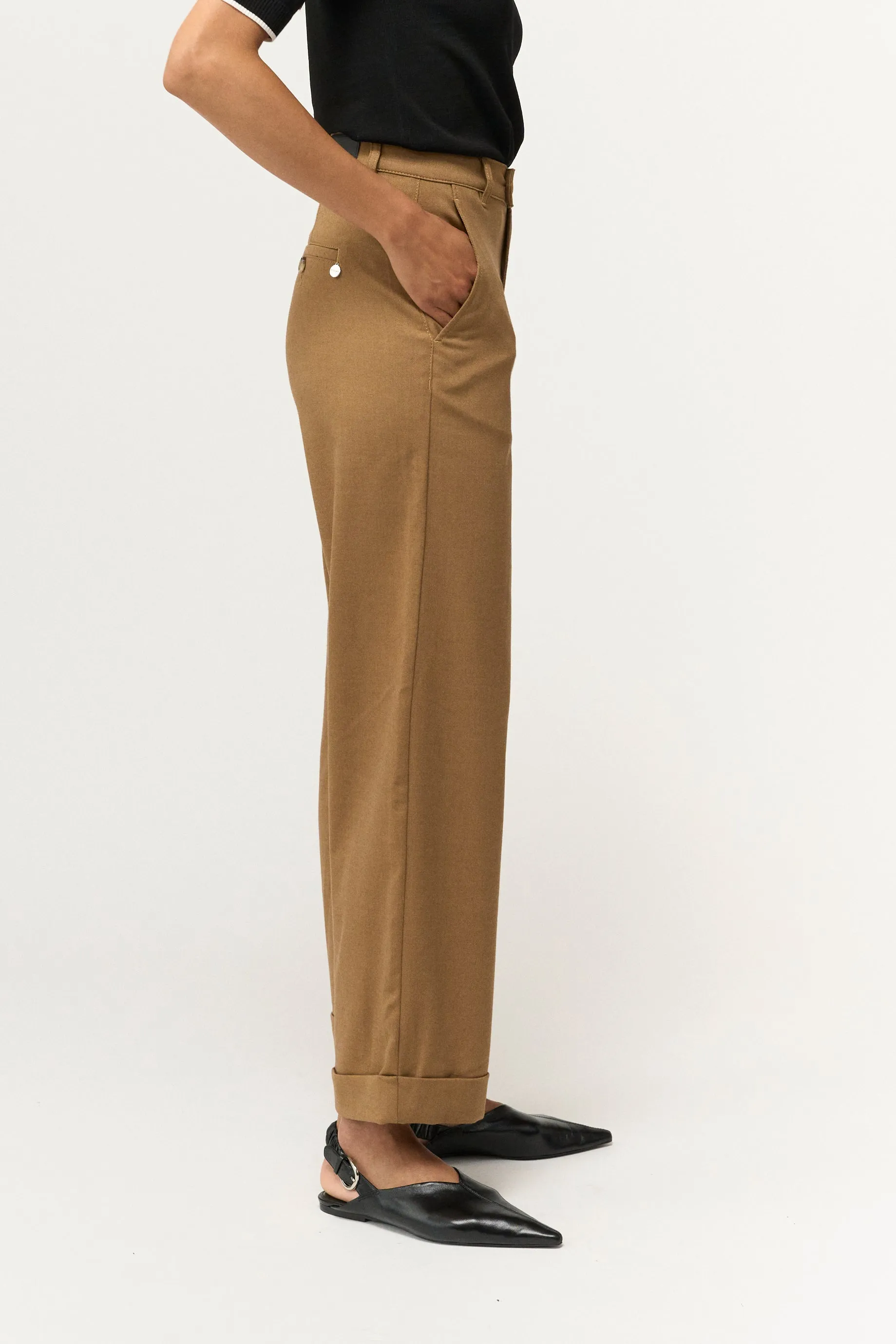 PD-Birkin Weekend Cropped Pant Tailor - camel