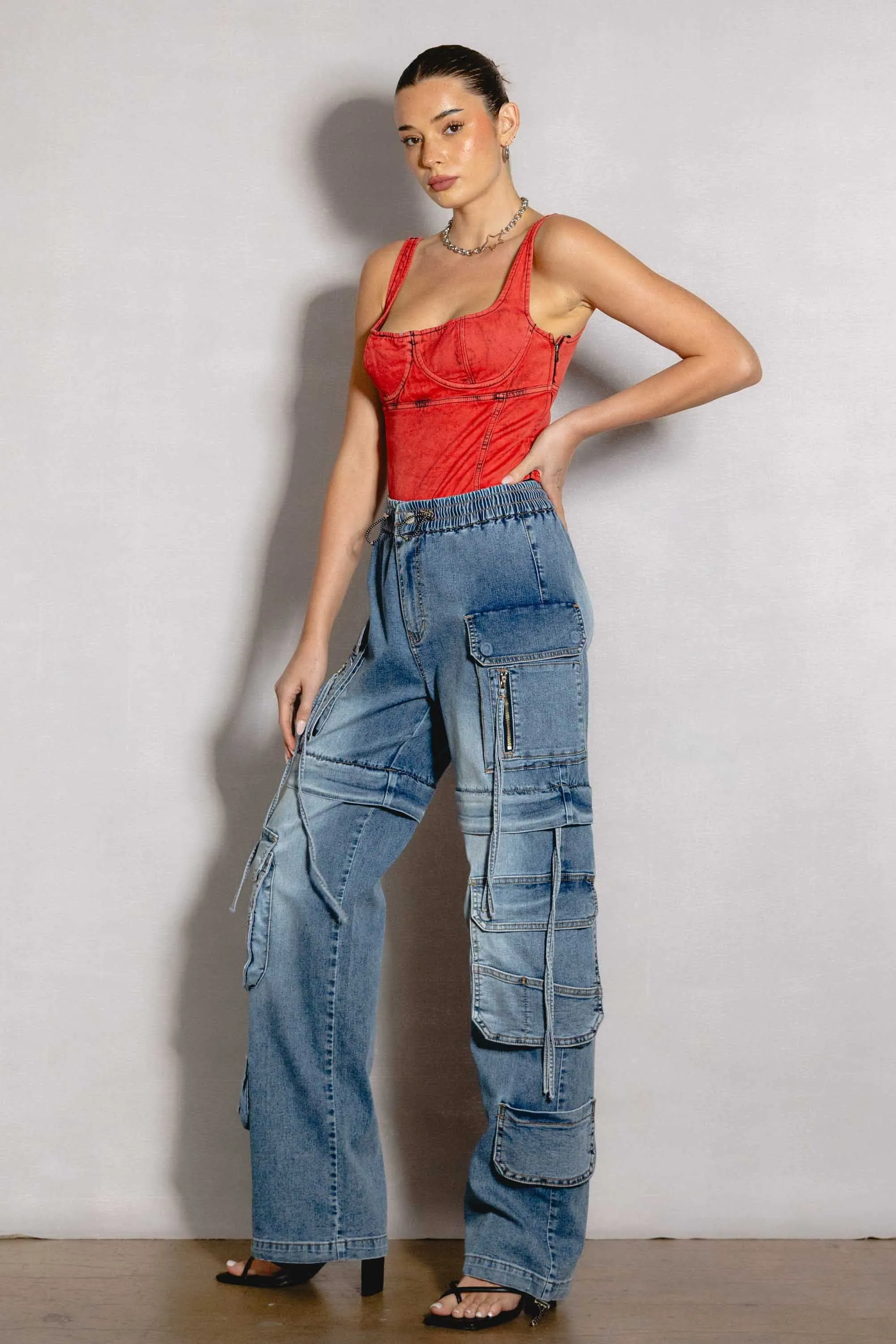 Wide Leg Cargo Jeans