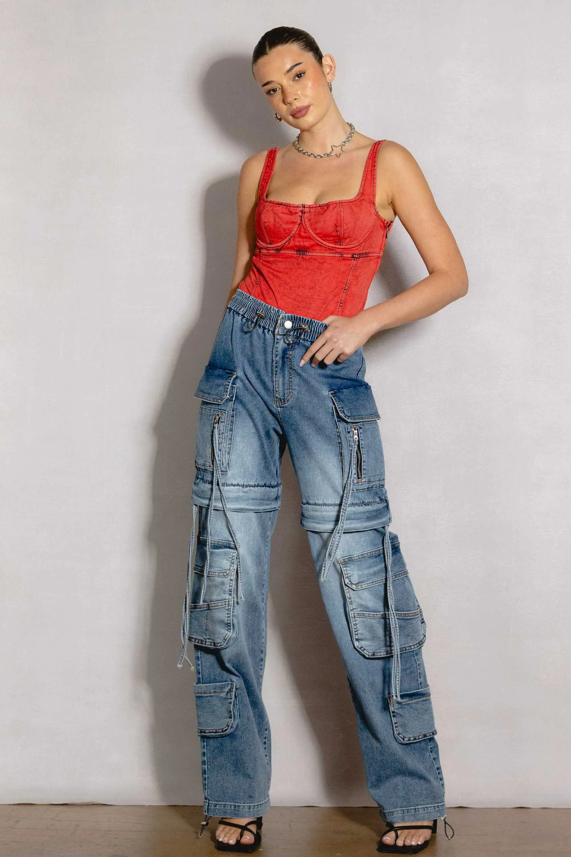 Wide Leg Cargo Jeans
