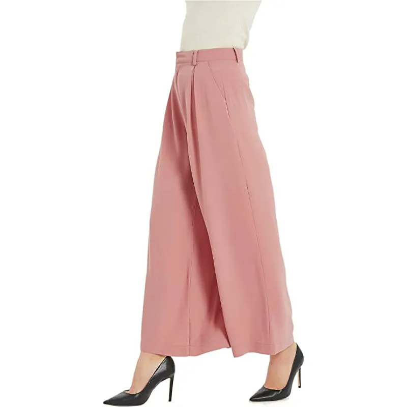Women High Waist Casual Wide Leg Long Palazzo Regular Pants