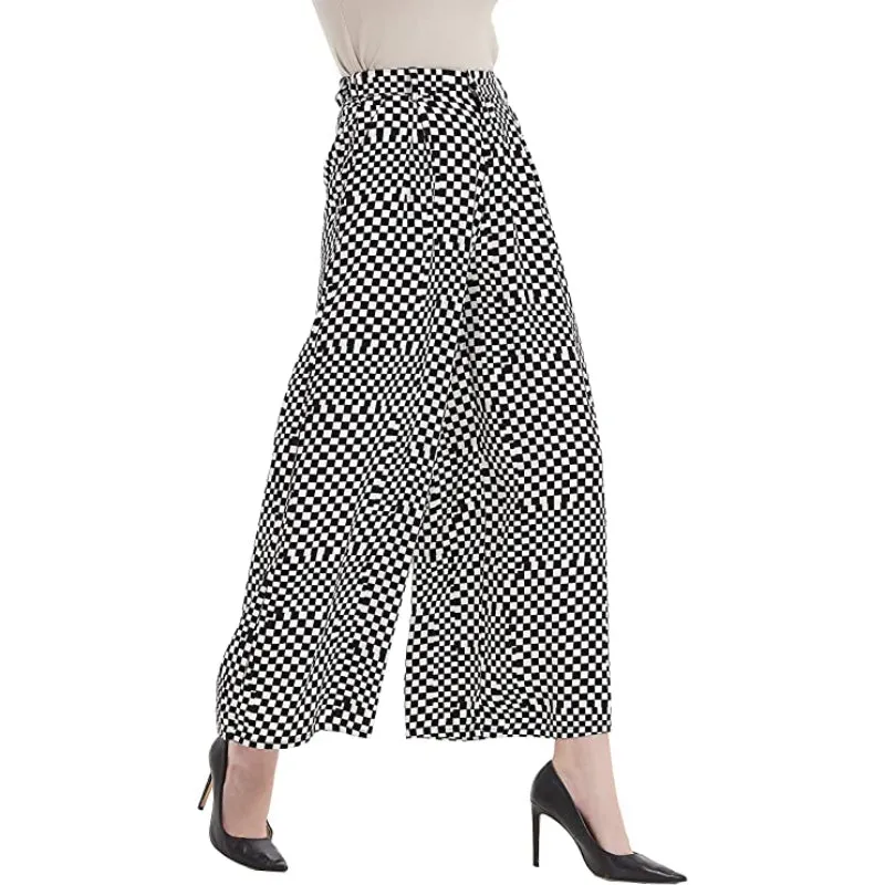 Women High Waist Casual Wide Leg Long Palazzo Regular Pants