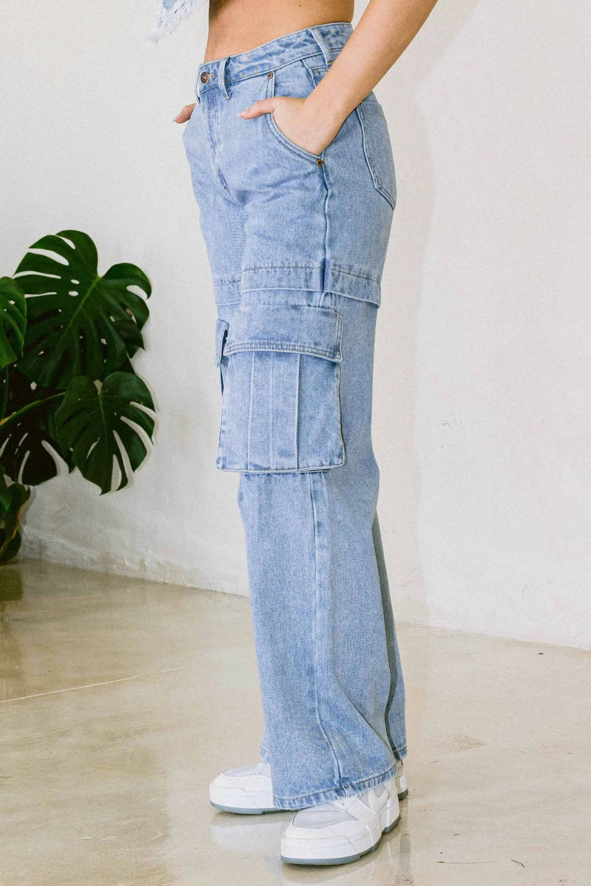 Y2K Winter Cargo Wide Leg Jeans