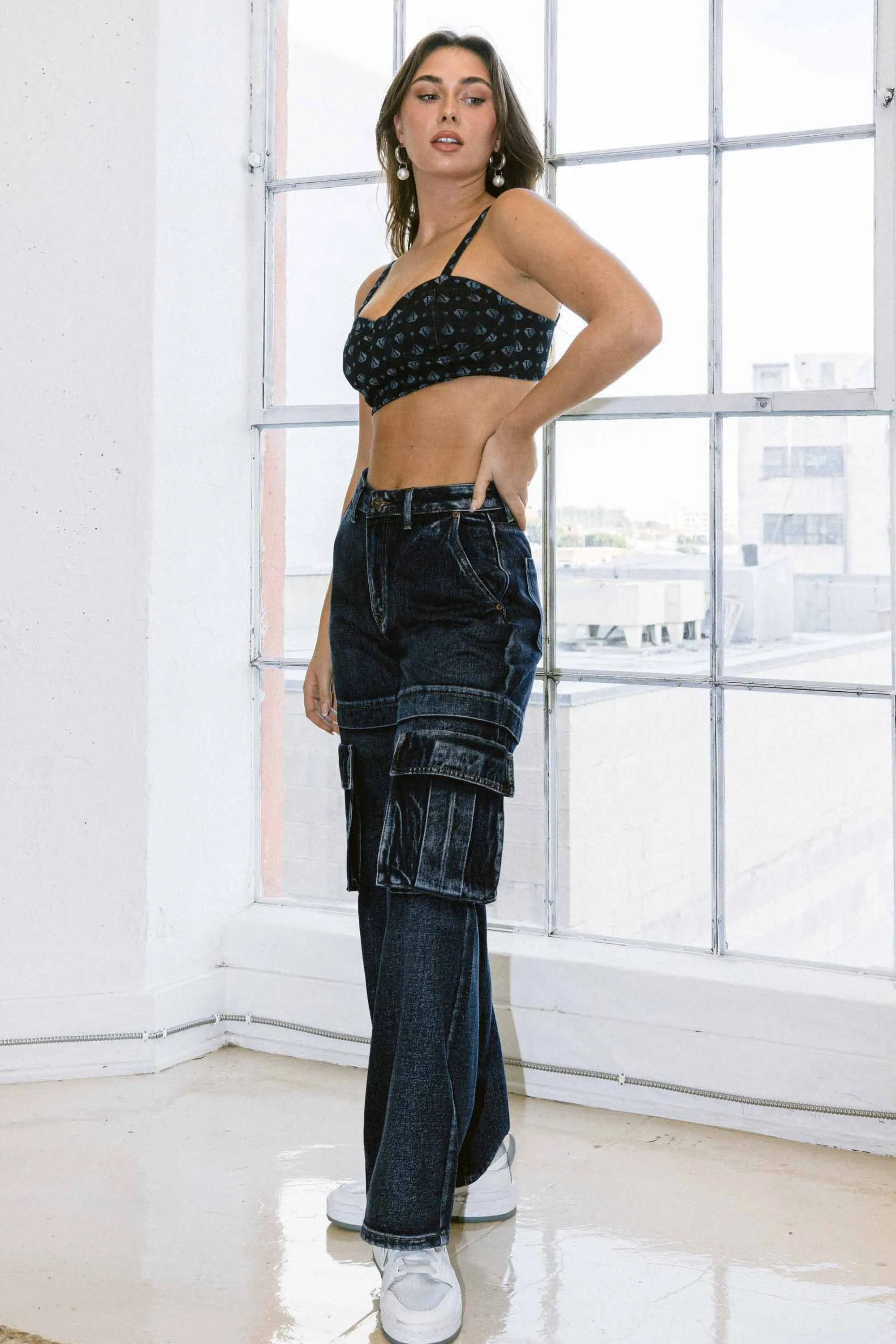 Y2K Winter Cargo Wide Leg Jeans