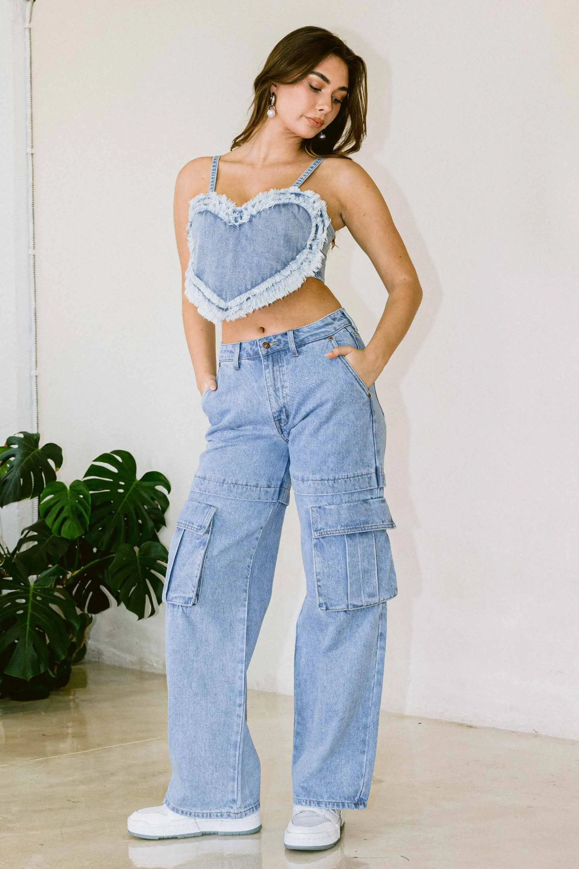 Y2K Winter Cargo Wide Leg Jeans