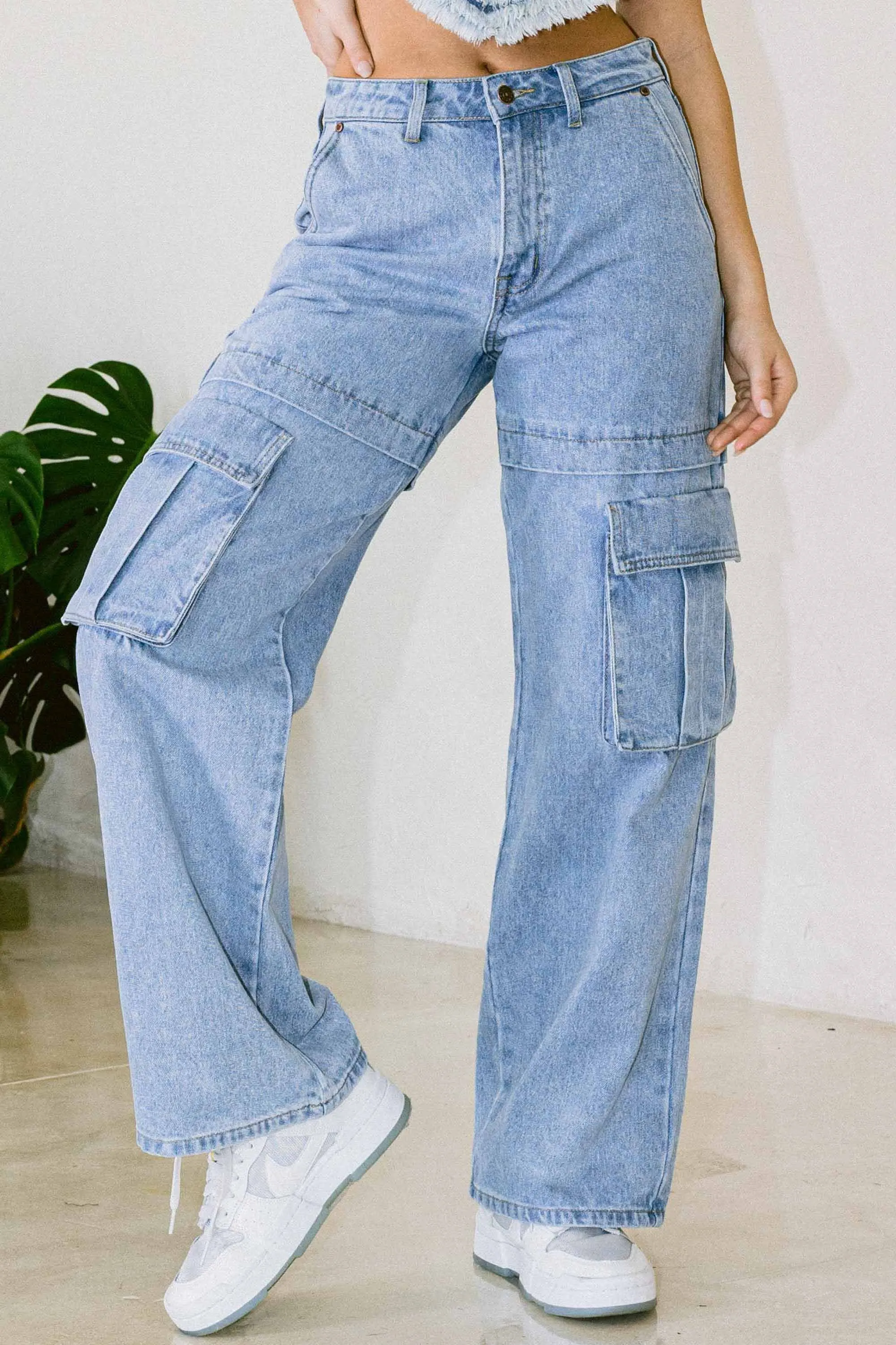 Y2K Winter Cargo Wide Leg Jeans