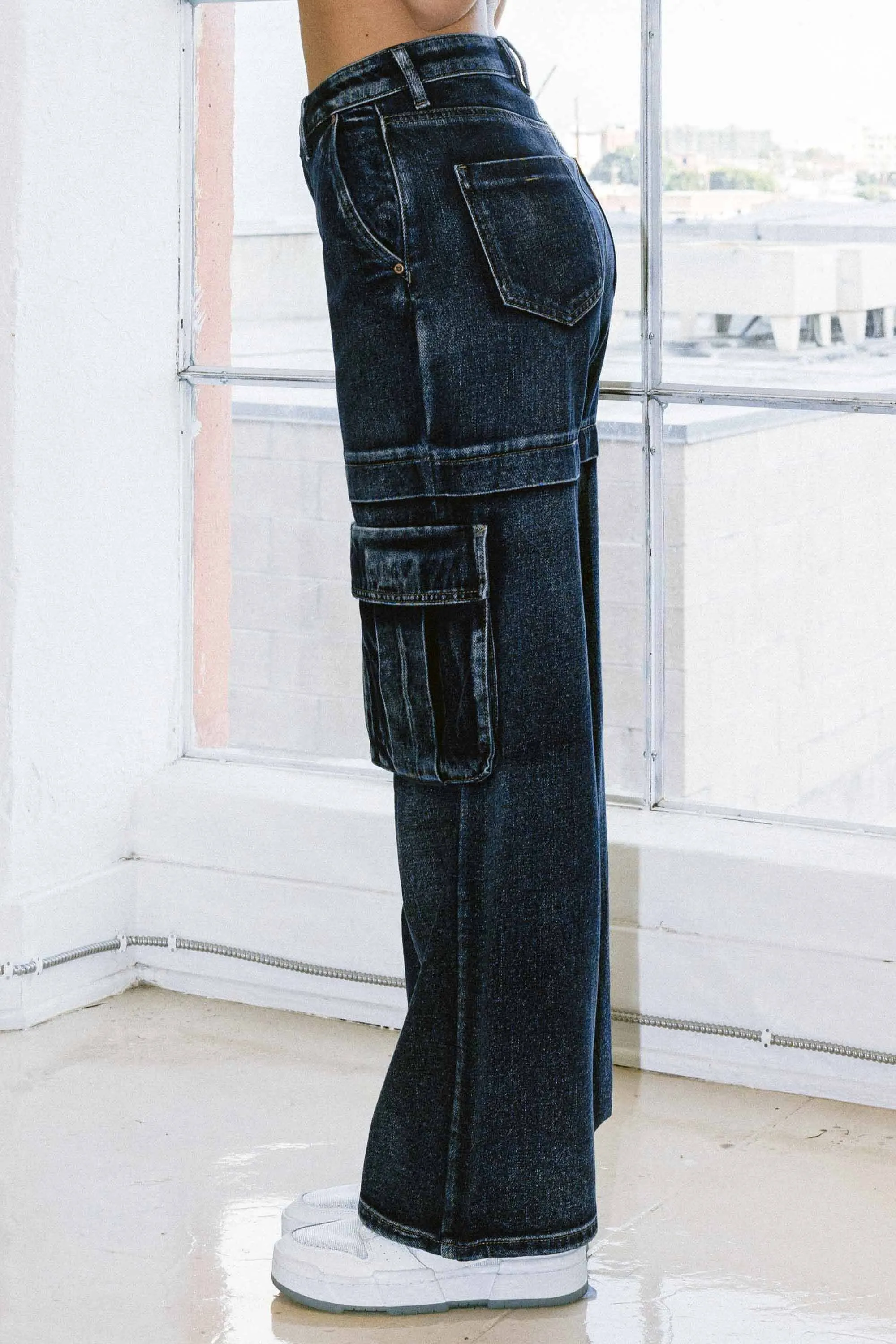 Y2K Winter Cargo Wide Leg Jeans